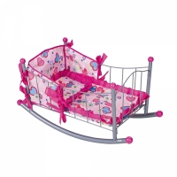 FEI LI TOYS Кукольная кроватка 64,5х32,5х36 см, розовый, FL989-3