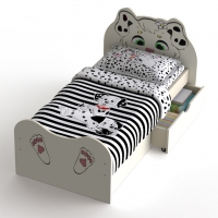 Детская кровать с двумя выкатными ящиками Далматинец, МДФ